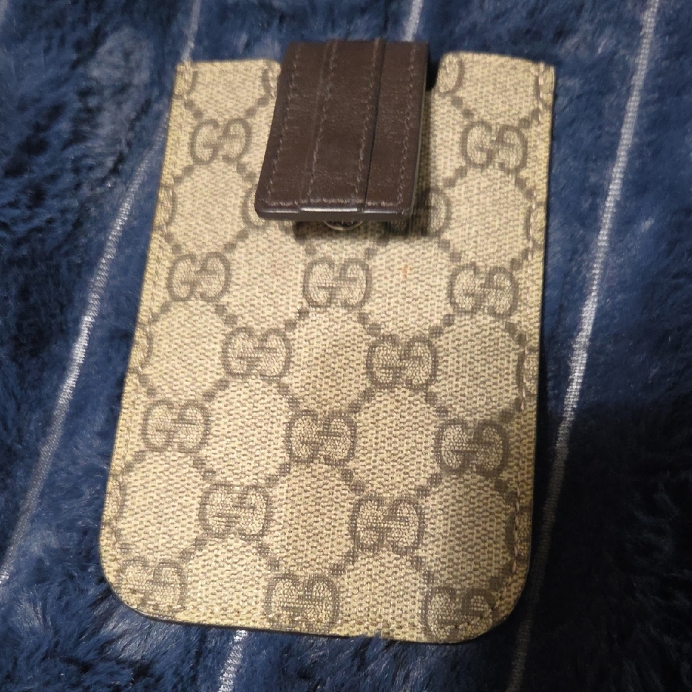 Gucci Tan and Brown Card Holder